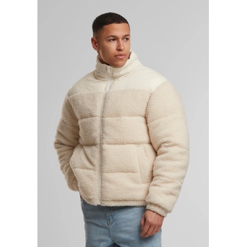 Urban Classics Мъжко Пухено Яке Fabric Mix Teddy Puffer Jacket whitesand XXLUB-TB7940-02903 - Тъмносив, размер 3XL
