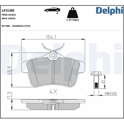 Sada brzdových platničiek kotúčovej brzdy DELPHI LP2180