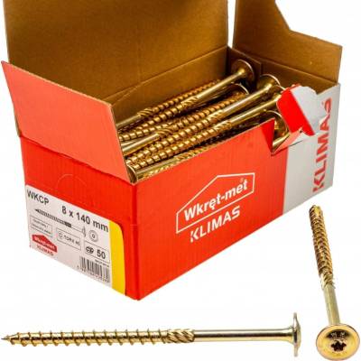 Klimas Wkret-Met TX 8x140mm - 25 ks - Skrutky / Vruty do dreva s tanierovou hlavou, WKCP