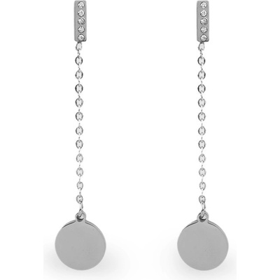 Prima-obchod náušnice z nerezové oceli s broušenými kamínky platina 105517