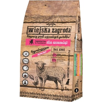 Wiejska Zagroda Jahňacie mäso so špenátom pre šteňatá 9 kg