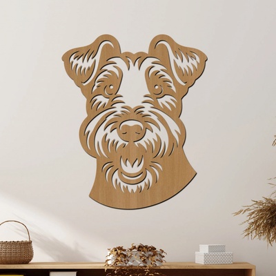 dřevo života Dřevěná dekorace psa Welsh Terrier Rozměry (cm): 50x60, Zvolte barvu dekoru: Buk