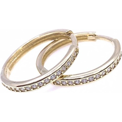 Jan Kos jewellery zlaté náušnice s bílým kamenem 31508822