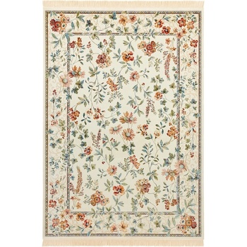 Nouristan Кремав килим от вискоза 135x195 cm Oriental Flowers - Nouristan (104376-135x195)