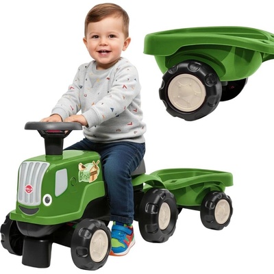 Falk traktor baby Maurice zelený vintage s prívesom
