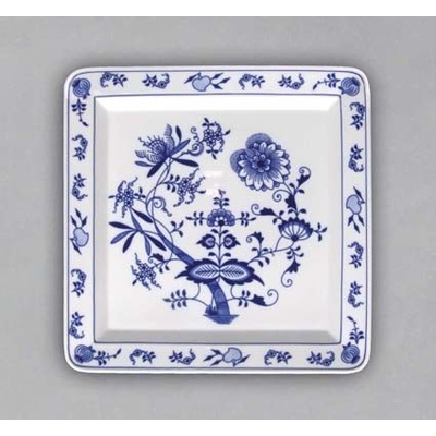 Cibulák tanier štvorhranný 27,5 cm cibulový porcelán originálny cibulák Dubí