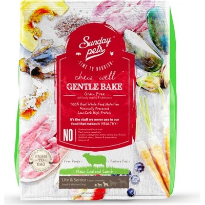 Sunday Pets Gentle Baked Grain Free Lamb Senior Small & Medium 2 x 1,3 kg