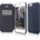 elago S6 Leather Flip Case Limited Edition - луксозен кожен кейс от естествена кожа + HD покритие за iPhone 6, iPhone 6S (тъмносин)