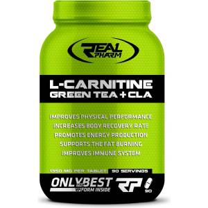 REAL PHARM L-Carnitine, Green Tea & CLA, 90 Capsules