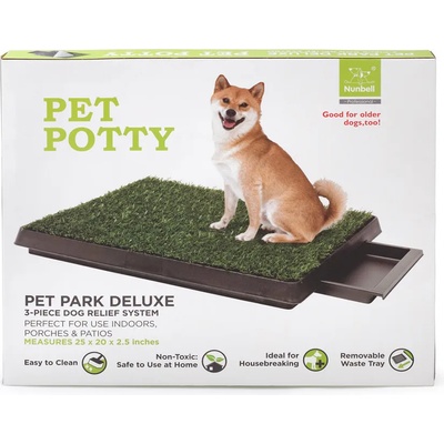 Nunbell Pet Potty кучешка тоалетна с имитация на трева и отделение за течности 60х50cm