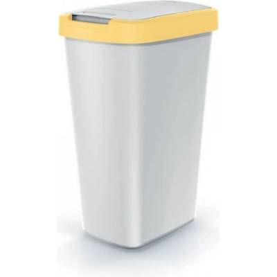 Rauman Odpadkový koš s barevným víkem 45 l žlutá / šedá