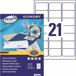 Avery Zweckform Labels Europe100 A4 63.5x38.1mm white (100)