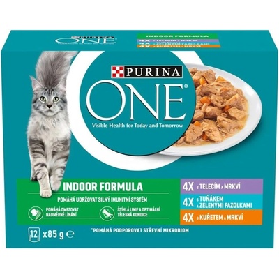 Purina ONE INDOOR lahodný výběr ve šťávě 72 x 85 g
