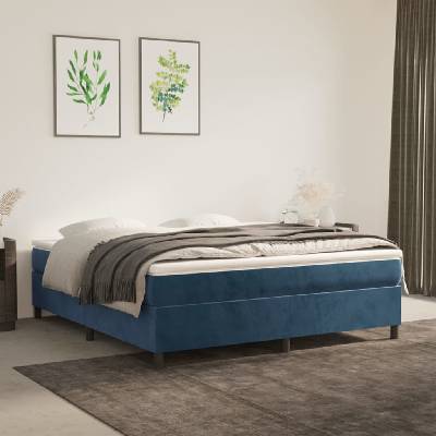 Petrashop 3144691 boxspring postel s matrací tmavě modrá samet