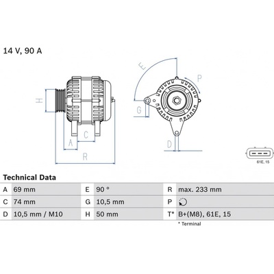 Alternátor BOSCH 0 986 040 390