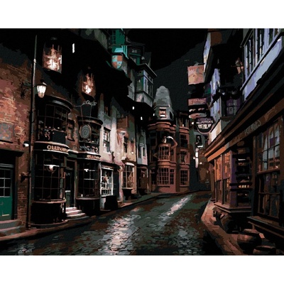 ZUTY Malování podle čísel PŘÍČNÁ ULICE V NOCI HARRY POTTER