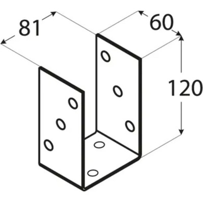 Domax PSO 80 Pätka stĺpiku 81x120x60 mm