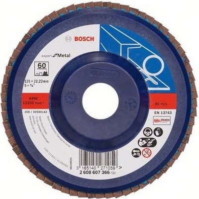 BOSCH Lamelový brusný kotouč x551, expert for metal d = 125 mm; g = 60, rovný