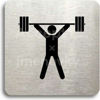 ACCEPT Piktogram fitness VI - stříbrná tabulka - černý tisk bez rámečku