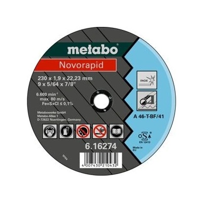 Metabo Novorapid Řezný kotouč 230 x 1,9 x 22,23 mm 616274000