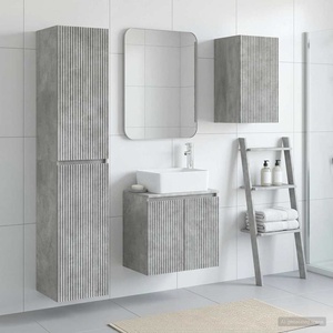 vidaXL Комплект мебели за баня 3 бр. Бетонно сиво 33 x 34, 5 x 160 см (3406076)
