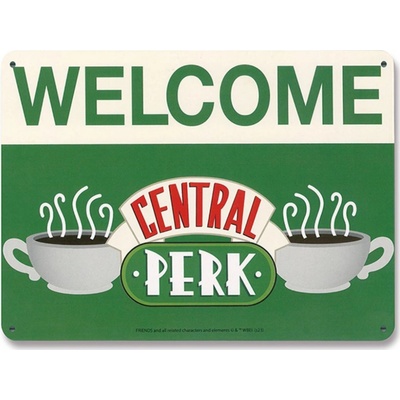 CurePink: | Dekorační cedule na zeď Friends|Přátelé: Vítejte v Central Perku (15 x 21 cm) [694-1762]