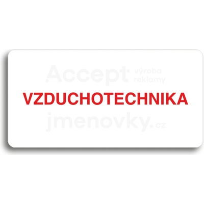 ACCEPT Piktogram VZDUCHOTECHNIKA - bílá tabulka - barevný tisk bez rámečku