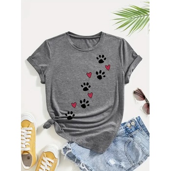 Тениска с принт Лапички