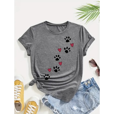 Тениска с принт Лапички