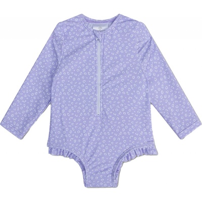 Swim Essentials Plavky s dlhým rukávom s UPF Lila Leopard