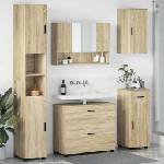 vidaXL Комплект мебели за баня 5 бр. Сонома дъб 35 x 30 x 192 см (3393075)