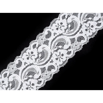 Elastická krajka / vsadka šíře 55 mm Varianta: 3 bílá, Balení: 13.5 m