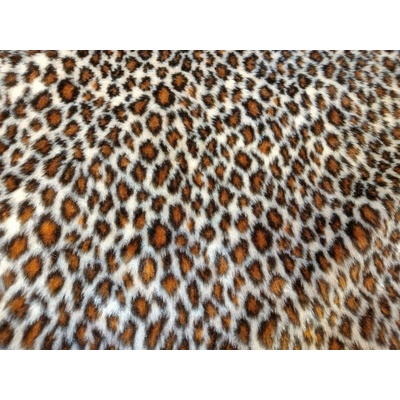 Umělá kožešina, metráž, plyš hladký, GEPARD, hnědý, vlas 9 mm, š. 147 cm vzorek kožešiny