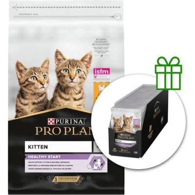 PRO PLAN CAT Kitten HEALTHY START пиле 10 кг + 10 пакетчета БЕЗПЛАТНО