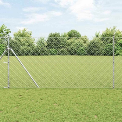 vidaXL Plot z řetězových odkazů 25 x 1,2 m Pozinkovaná ocel Stříbrná