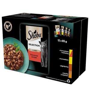 Sheba пакетче 12x85g Селекция в сос Сочни аромати - мокра котешка храна в сос (с говеждо, агнешко, пилешко, пуешко)
