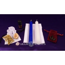 Arammagnus Svíčková sada magická Mír s tebou / Peace with You 2 x 55 g + nástroje na čarovný rituál