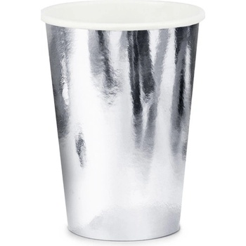 PartyDeco Poháre strieborné 220 ml