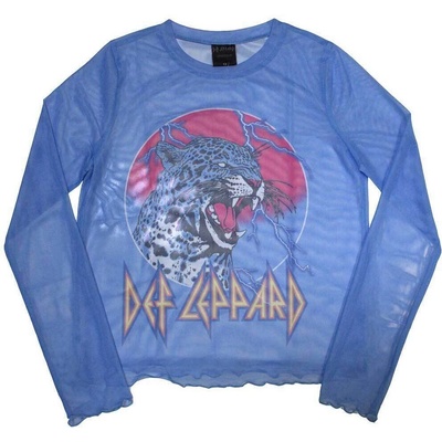 Def Leppard Lightning Leopard (Mesh) Blue M Дамски Риза (DEFLMCT43LBL02)