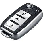  Mobilly защитен калъф за автомобилни ключове Škoda/Volkswagen/Seat с изскачащ ключ, сребрист (XXX)