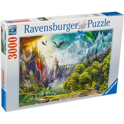 Ravensburger Пъзел Ravensburger от 3000 части - В планината на Драконите (16462)