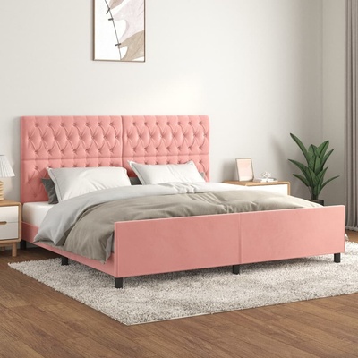 zahrada-XL 3125963 Rám postele s čelem růžový samet
