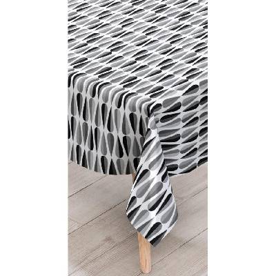 Obrus PVC 132A, metráž, 20 m x 140 cm, retro geometrický vzor čierno-biely, IMPOL TRADE