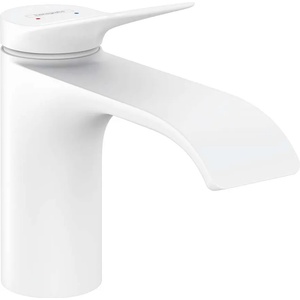 Hansgrohe Vivenis - Смесител за мивка 80, с изпразнител, EcoSmart, бял мат 75010700 (75010700)