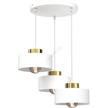 Luminex Пендел MARTI 3xE27/15W/230V бял/златист (LU9850)