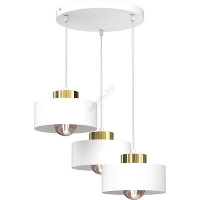 Luminex Пендел MARTI 3xE27/15W/230V бял/златист (LU9850)