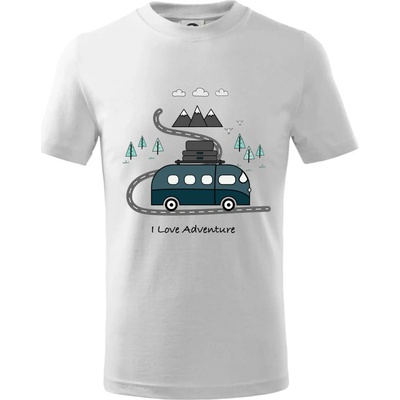 Cesta prírodou I love Adventure tričko detské Biela
