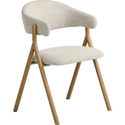 Unique Furniture Frances Krémová bouclé s dubovým dekorem