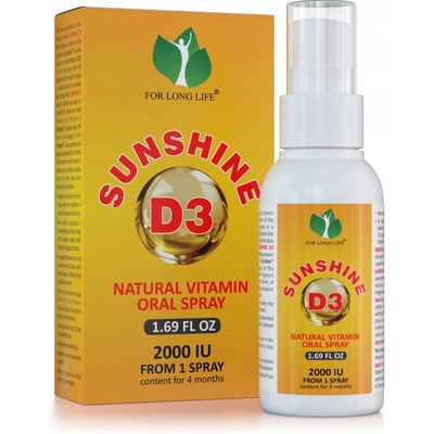 For long life SUNSHINE spray D3 vitamín 2000IU 50 ml 120 dní