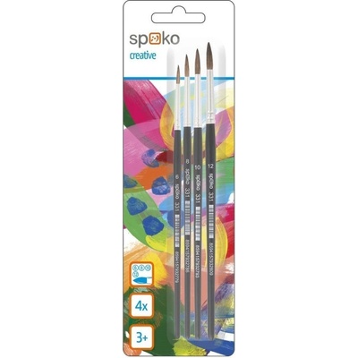 Spoko Sada školních štětců - 4 ks - kulaté - S033101304